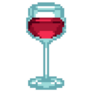 Pixel Art Glass Of Red Wine Sticker