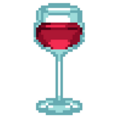 Pixel Art Glass Of Red Wine Sticker