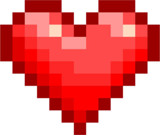 Pixel Art Glossy Heart Sticker