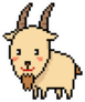 Pixel Art Goat Isolated Cartoon Sticker