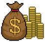 Pixel Art Gold Money Sticker