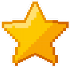 Pixel Art Gold Star Sticker