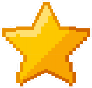 Pixel Art Gold Star Sticker