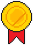Pixel Art Golden Medal Award Sticker