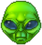 Pixel Art Green Alien Sticker