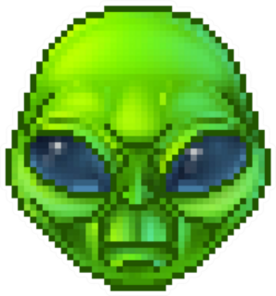 Pixel Art Green Alien Sticker