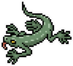 Pixel Art Green Gecko Sticker