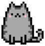 Pixel Art Grey Kitten Sticker
