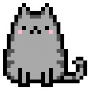 Pixel Art Grey Kitten Sticker