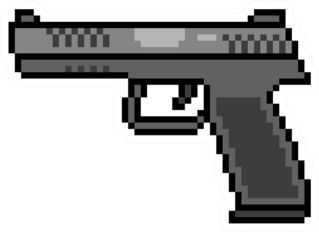 Pixel Art Gun Sticker