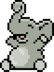Pixel Art Happy Elephant Sticker