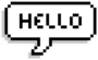 Pixel Art Hello Text Bubble Sticker