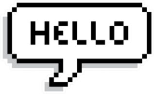Pixel Art Hello Text Bubble Sticker