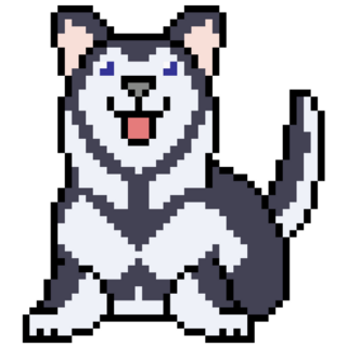 Pixel Art Husky Sticker
