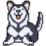 Pixel Art Husky Sticker