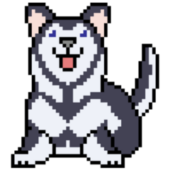 Pixel Art Husky Sticker