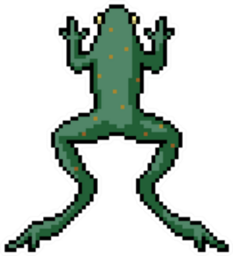 Pixel Art Isolated Poison Frog Sticker