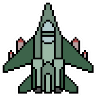 Pixel Art Jet Sticker