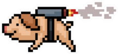 Pixel Art Jetpack Pig Sticker