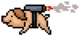 Pixel Art Jetpack Pig Sticker