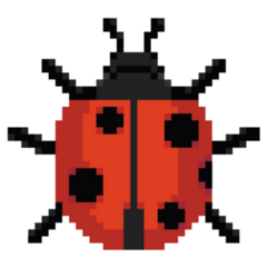 Pixel Art Ladybug Sticker