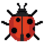 Pixel Art Ladybug Sticker