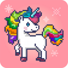 Pixel Art Magical Unicorn Sticker
