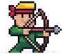 Pixel Art Male Archer Character Aiming For Target Sticker