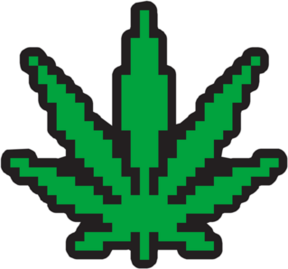 Pixel Art Marijuana Leaf Sticker
