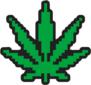 Pixel Art Marijuana Leaf Sticker