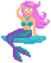 Pixel Art Mermaid On Stone Sticker