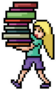 Pixel Art Nerd Girl Isolated Cartoon Sticker
