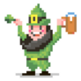 Pixel Art of a Lucky Leprechaun