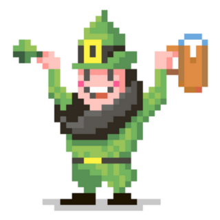 Pixel Art of a Lucky Leprechaun
