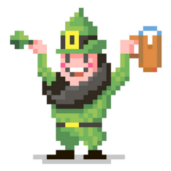 Pixel Art of a Lucky Leprechaun