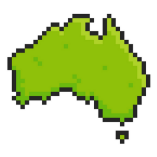Pixel Art Of Australia In Green Sticker