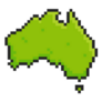 Pixel Art Of Australia In Green Sticker