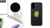 Pixel Art Of Germany In Green Sticker on a Phone (New) example
