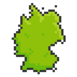 Pixel Art Of Germany In Green Sticker