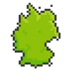 Pixel Art Of Germany In Green Sticker
