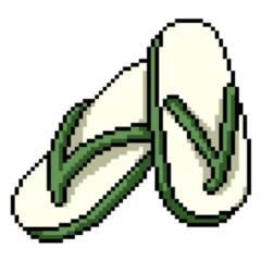 Pixel Art Of Green Flip Flops Sticker