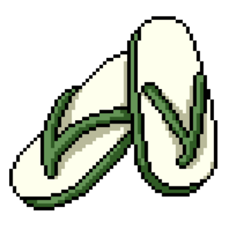 Pixel Art Of Green Flip Flops Sticker