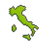 Pixel Art Of Italy Map In Green Sticker