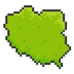 Pixel Art Of Poland Map Green Sticker