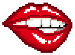 Pixel Art Of Sexy Red Lips Sticker