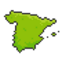 Pixel Art Of Spain Map. 8 Bit Pixel Art Sticker