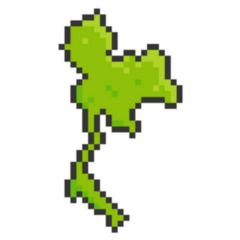 Pixel Art Of Thailand Map Green Sticker
