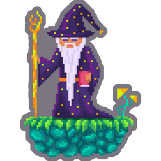 Pixel Art Old Wizard Sticker