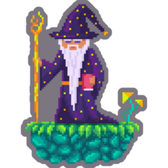 Pixel Art Old Wizard Sticker