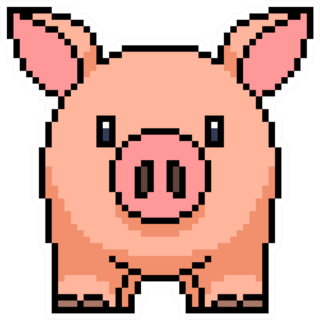 Pixel Art Pig Sticker
